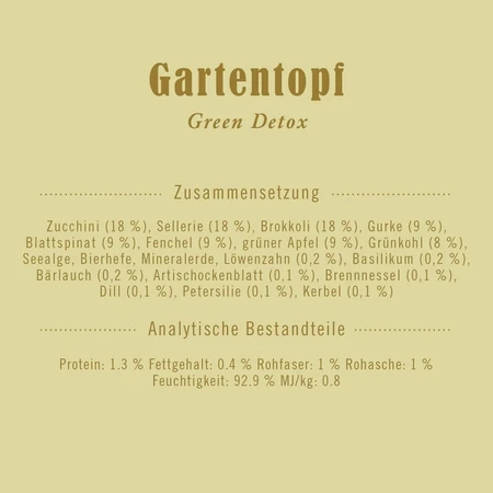 Terra Canis Giardiniera Green Detox - Aanvullend hondenvoer, 400 g