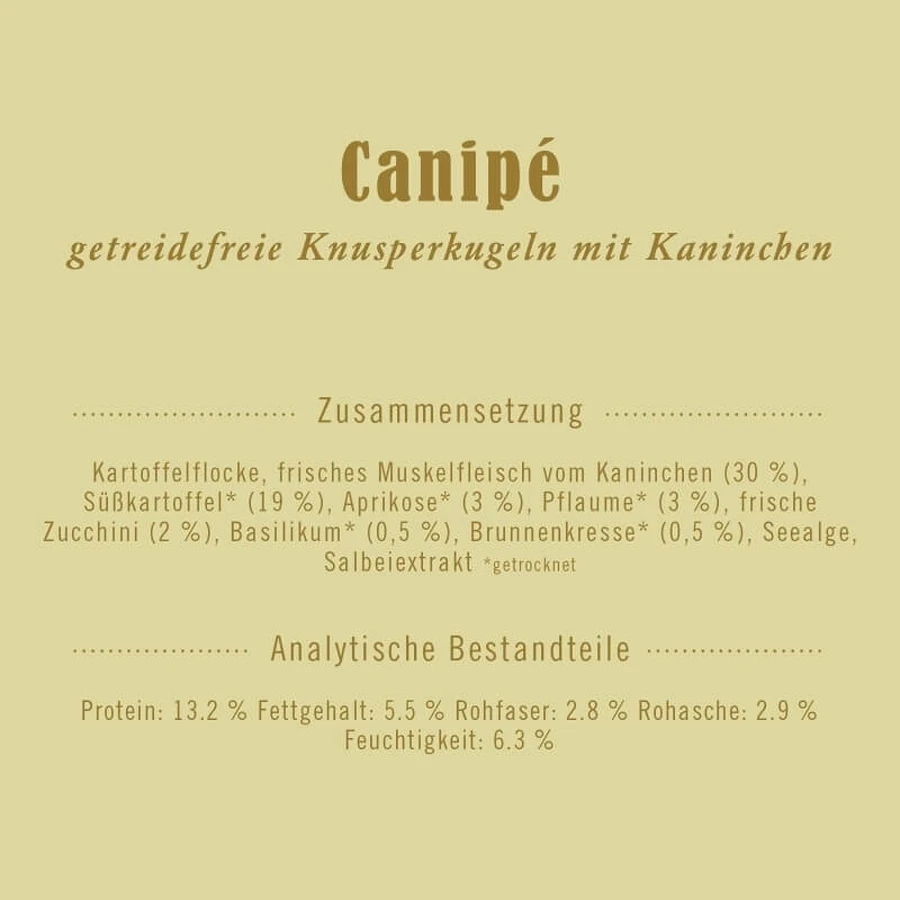 Terra Canis Canipé - Dog Snacks with Rabbit, Vegetables, and Apricot, 200 g