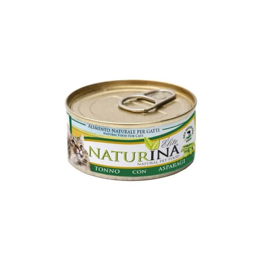 Naturina Elite Thon aux asperges - Aliment complet pour chat, 70 g