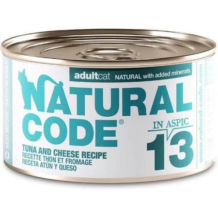 Natural Code 13 Tonijn en kaas - Compleet voer voor volwassen katten, 85 g