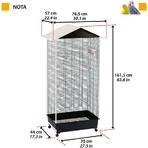 Ferplast Nota – cușcă pentru păsări exotice de exterior, cu roți și sertar extensibil