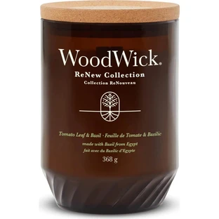 Woodwick Tomato leaf &amp; basil – lumânare parfumată mare, 368 g