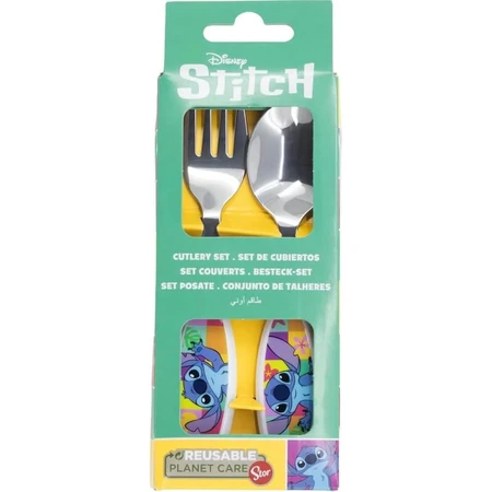 Stor 2-teiliges Edelstahl-Besteckset mit Ziernähten