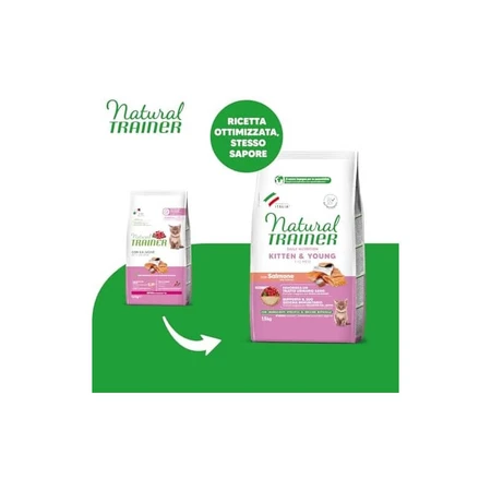 Natural Trainer Kitten &amp; Young mit Lachs – Alleinfuttermittel für Kätzchen sowie trächtige oder säugende Katzen, 1,5 kg