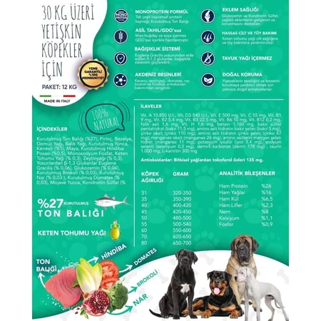 Exclusion Mediterraneo Single-Protein Formula for Large Breed Adults with Tuna - Complete Food for Adult Large-Breed Dogs, 12 kg