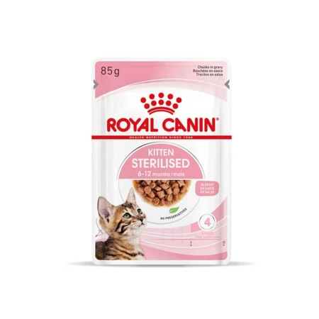 Royal Canin Kitten Sterilized – Alleinfuttermittel für kastrierte Katzen im Alter von 6 bis 12 Monaten, 85 g