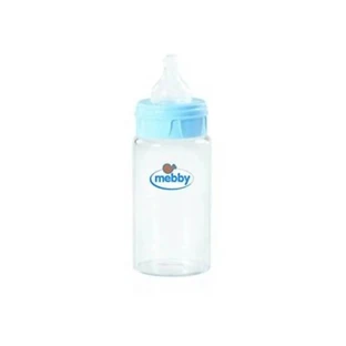 Mebby 270 ml Blue Glass Baby Bottle (Damaged Packaging)