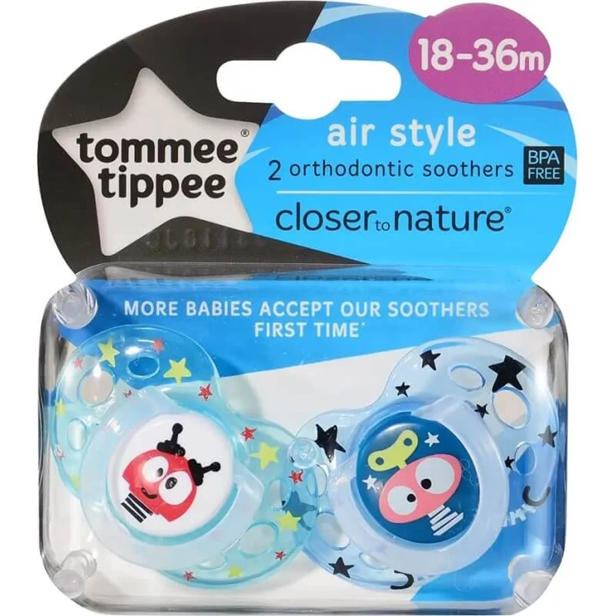 Tommee Tippee Fun Style - 2 pacifiers, 18–36 m