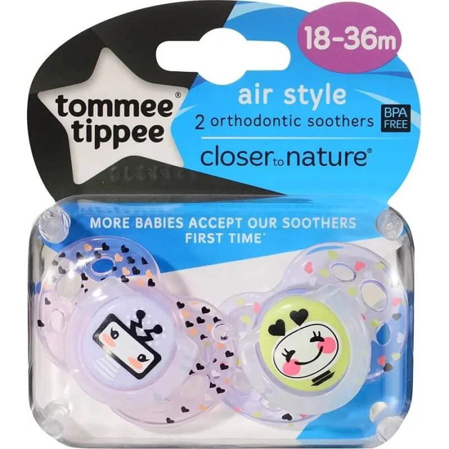 Tommee Tippee Fun Style - 2 pacifiers, 18–36 m