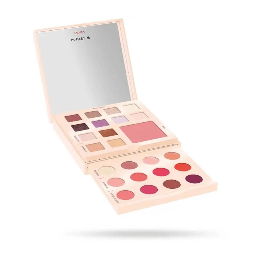 Pupa m - palette make-up per trucco viso, occhi e labbra n. 001 ivory