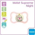 Mam Supreme Night - Lichtgevende fopspeen met siliconen speen, vanaf 6 maanden