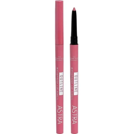 Astra Outline Waterproof Lip Pencil - Retractable Lip Pencil No. 02 Think Pink
