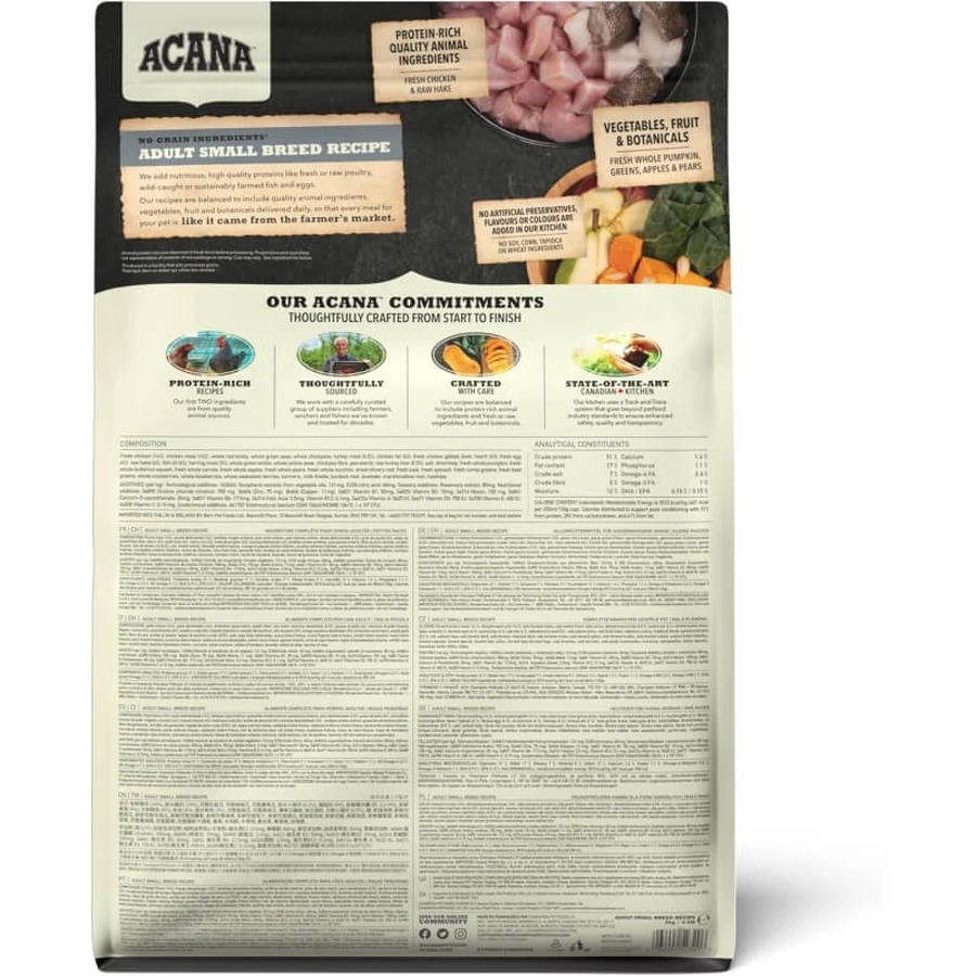 Acana Adult Small Breed Chicken Recipe - Alimento completo para perros adultos de razas pequeñas, 6 kg