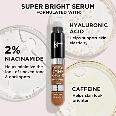 It Cosmetics Bye Bye Dark Spots - Corrector + Sérum n.º 31, tono medio neutro