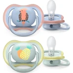 Avent Ultra Air 0–6 Monate+ – 2 Silikon-Schnuller – Papagei/Ananas