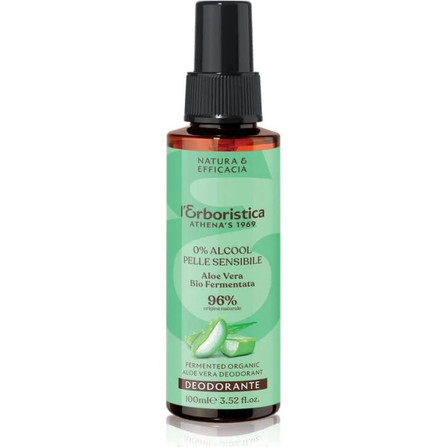 L'erboristica Bio-Aloe-Vera-Deodorant-Spray mit Ferment, alkoholfrei, 100 ml