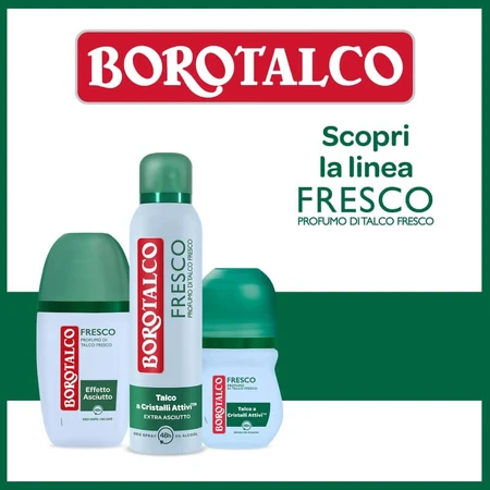 Borotalco Fresh Talc Scent - 48-Hour Deodorant Spray, 150 ml