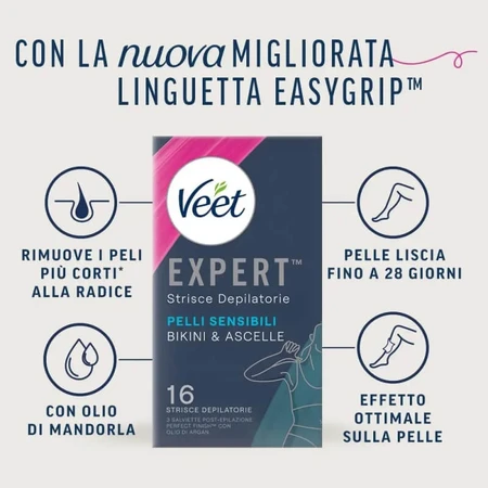 Veet Expert - 16 hair removal strips for the bikini line and underarms