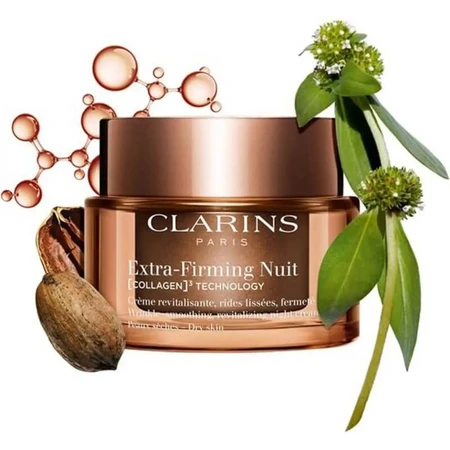 Clarins Extra-Firming Nachtcrème - Collagen 3-technologie - Nachtcrème voor de droge huid, 50 ml