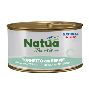 Natua Natuurlijke tonijn en inktvis in gelei – Compleet kattenvoer, 85 g