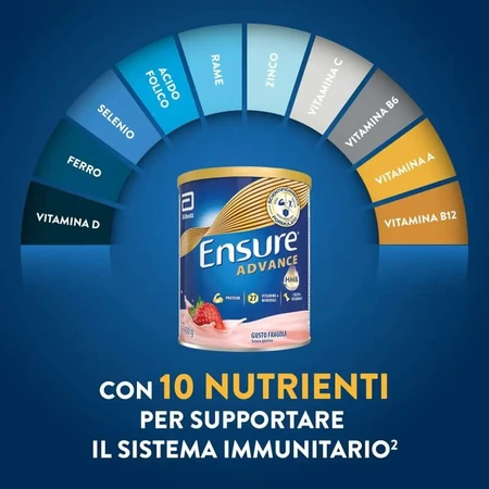 Ensure Advance 400 gr, sabor a fresa - complemento vitamínico y mineral