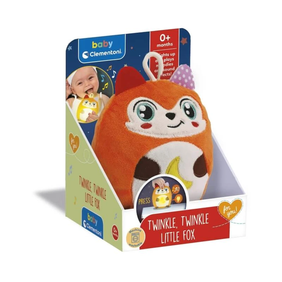 Clementoni „Twinkle Twinkle Little Fox“ – Plüsch-Nachtlicht für Babys mit Lichtern und Melodien