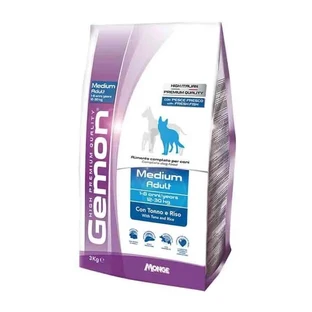 Gemon para perros adultos de tamaño mediano de todas las razas, atún y arroz - Pienso para perros adultos de tamaño mediano, 3 kg