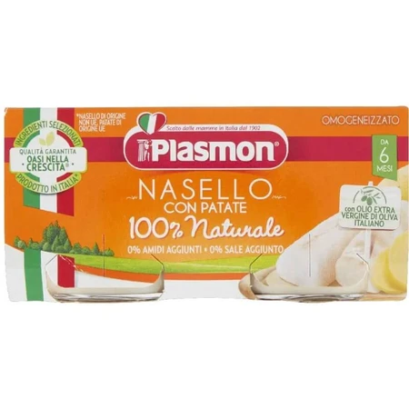Plasmon Homogenized Hake and Potato Puree, 80 g x 2 pieces