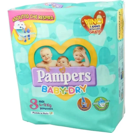 Pampers Baby-Dry 3 Midi 4–9 kg, 20 diapers
