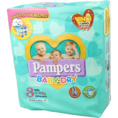 Pampers Baby-Dry 3 Midi 4–9 kg, 20 diapers