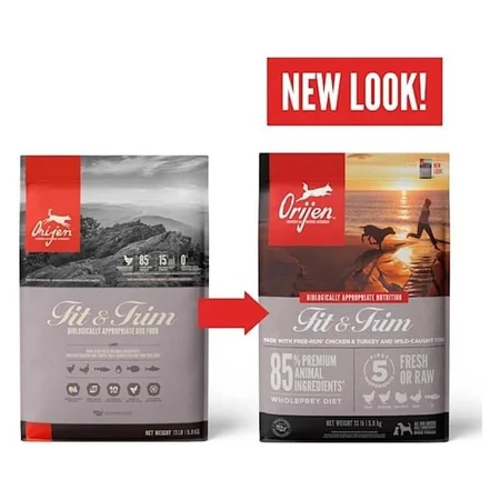 Orijen Dog Fit &amp; Trim - Volledig voer voor volwassen honden van alle groottes om een gezond gewicht te behouden, 2 kg