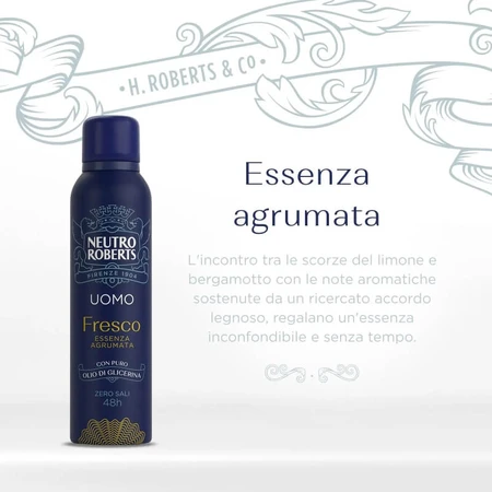 Neutro Roberts Fresco para hombre, aroma cítrico - Desodorante en spray, 150 ml