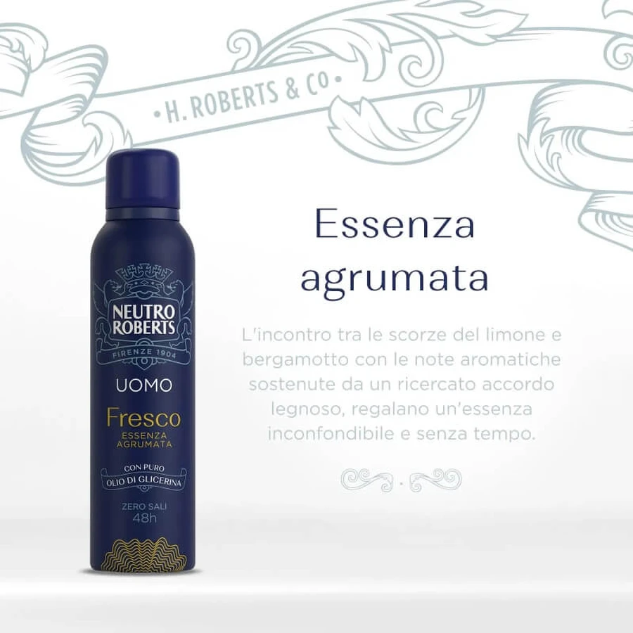 Neutro Roberts Fresco para hombre, aroma cítrico - Desodorante en spray, 150 ml