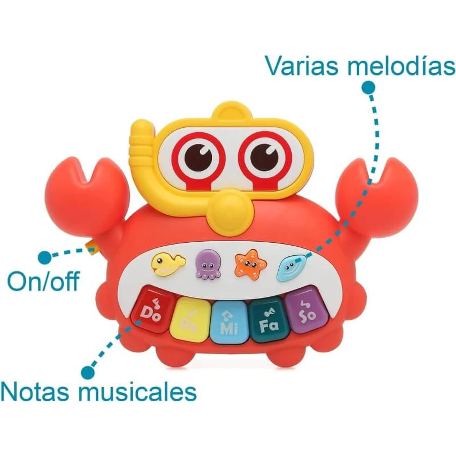 Piano con forma de cangrejo de Kiokids