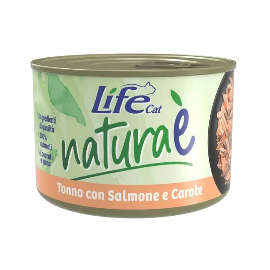 Life Petcare Life Cat Natura & Tuna with Salmon and Carrots - Wet Cat Food, 150 g
