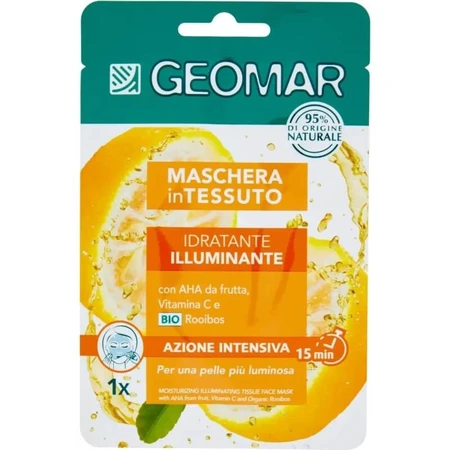 Masque en tissu hydratant et éclaircissant Geomar, 22 ml