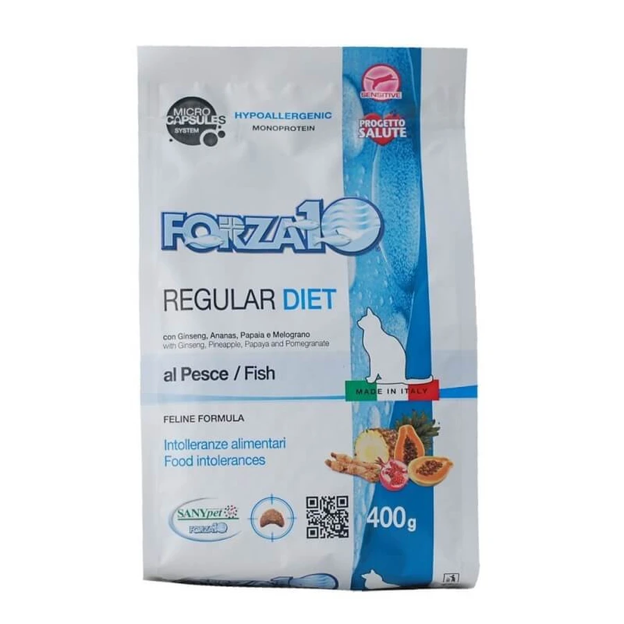 Forza10 Regular Fish Diet - Volledig voer voor katten met overgevoeligheid, 400 g