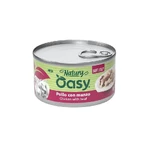 Oasy Wet Cat Natury Soft Jelly Kip met Rundvlees - Aanvullend voer voor volwassen katten, 85 g