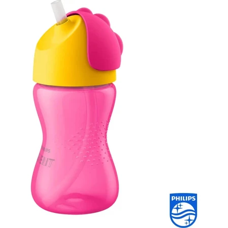 Vaso Avent de 300 ml con pajita, a partir de los 12 meses, rosa