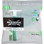 Wilkinson Extra Essential 2 - 5 maquinillas de afeitar desechables de doble hoja para piel sensible, con aloe y sistema Easy Rinse