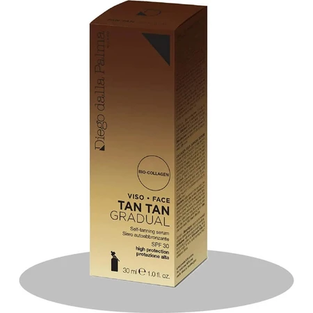 Diego dalla Palma Protector solar facial SPF 30, suero autobronceador gradual Tan Tan, alta protección, 30 ml