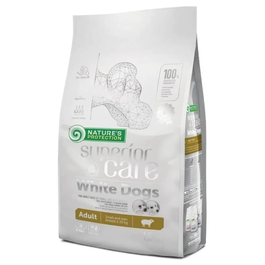 Nature's Protection Superior Care White Care Adult Small and Mini mit Lamm – Trockenfutter für kleine erwachsene Hunde mit weißem Fell, 1,5 kg