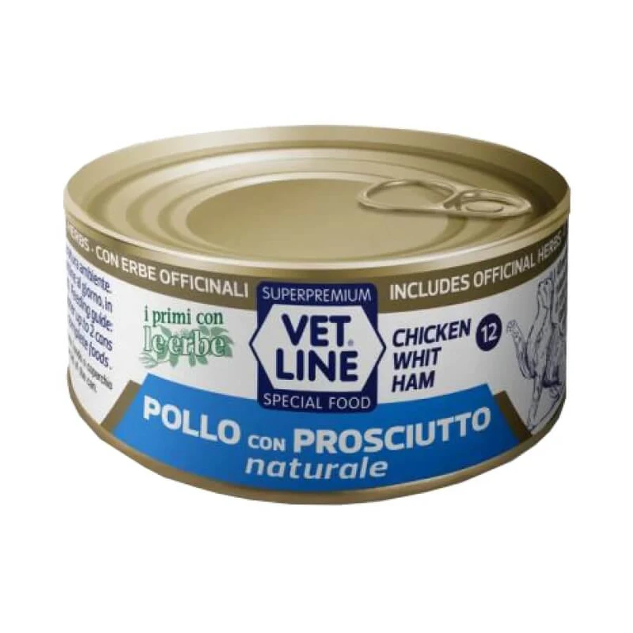 Vet Line Poulet et Jambon - Aliment complet pour chat, 70 g