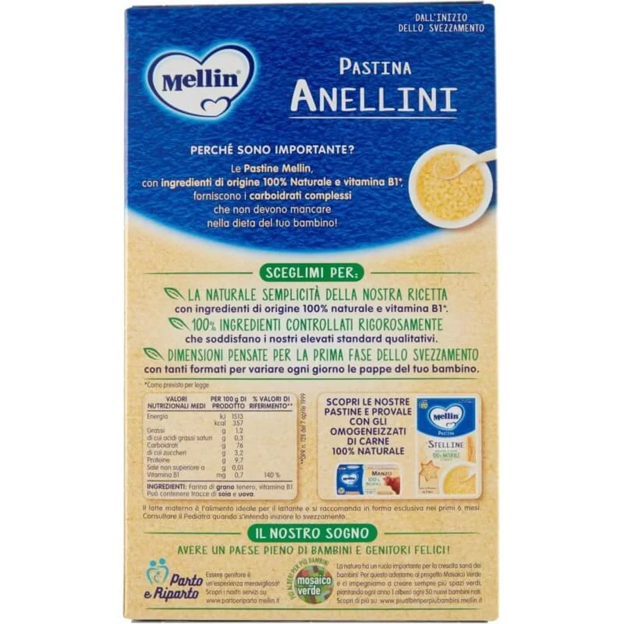 Makaron Anellini dla dzieci marki Mellin, 320 g: ceny i cechy