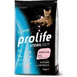 Prolife Cat Sterilized Sensitive Adult Pork and Rice - Complete Food for Sterilized and Sensitive Cats, 1.5 kg