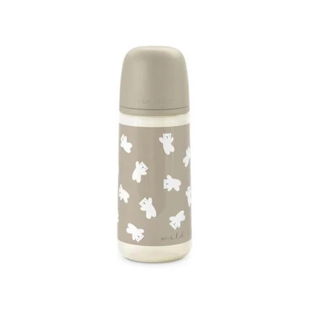Suavinex Wild & Free - Plastic babyfles met siliconen speen, SX Pro, dikke doorstroming, tegen koliek, vanaf 3 maanden, neutraal, 360 ml