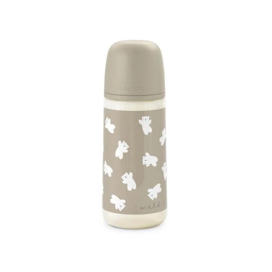 Suavinex Wild & Free - Plastic babyfles met siliconen speen, SX Pro, dikke doorstroming, tegen koliek, vanaf 3 maanden, neutraal, 360 ml