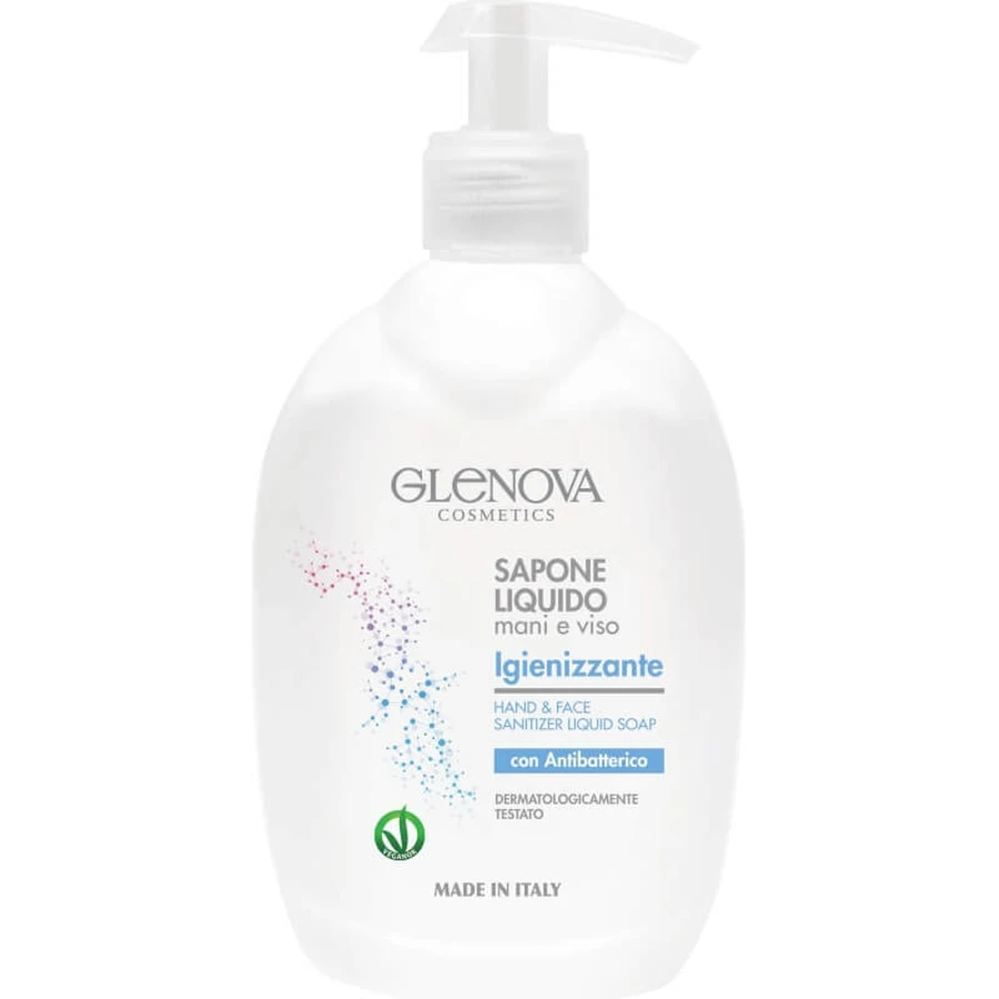 Jabón líquido antibacteriano y desinfectante para manos y rostro Glenova, 500 ml
