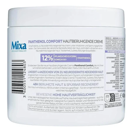 Mixa Panthenol Comfort - Herstellende crème voor de atopische huid, 400 ml