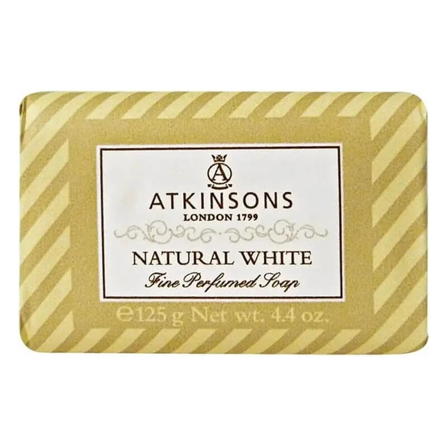 Atkinsons Natural White - Jabón en pastilla perfumado, 125 g